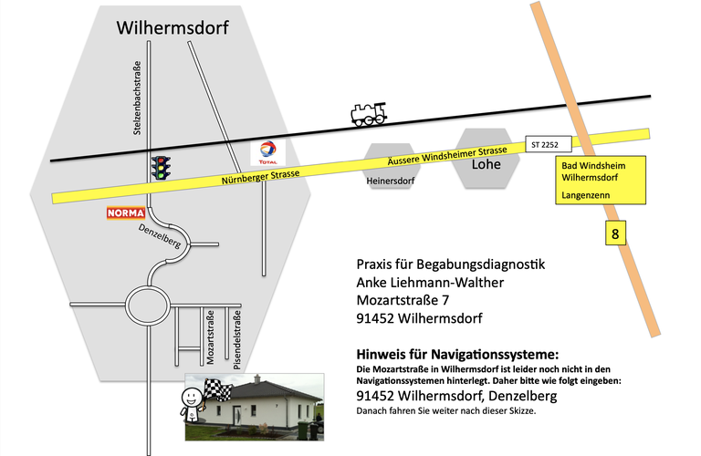 Anfahrtsskizze Mozartstraße